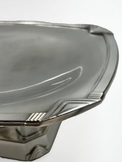 French Art Deco Silvered Metal Pedestal Centerpiece Bowl by Puiforcat, 1930