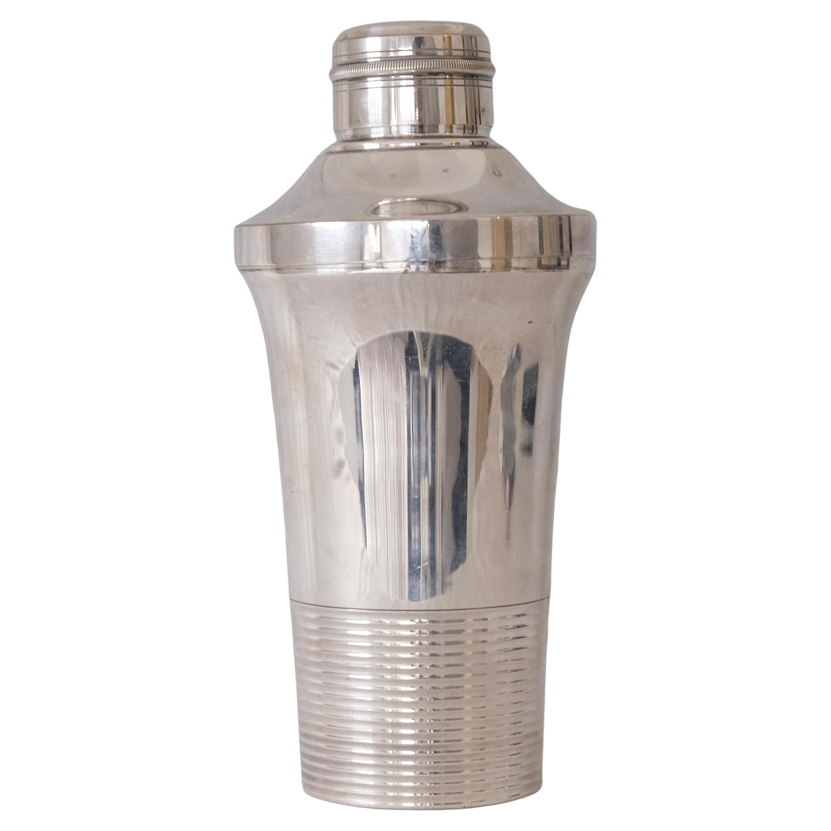 French Art Deco Silverplate Cocktail Shaker, circa 1940s