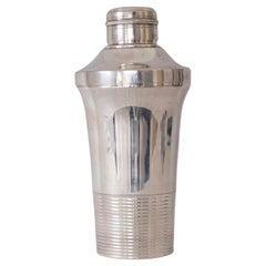 Französischer Art-Déco-Cocktail-Shaker aus Silberblech, ca. 1940er Jahre