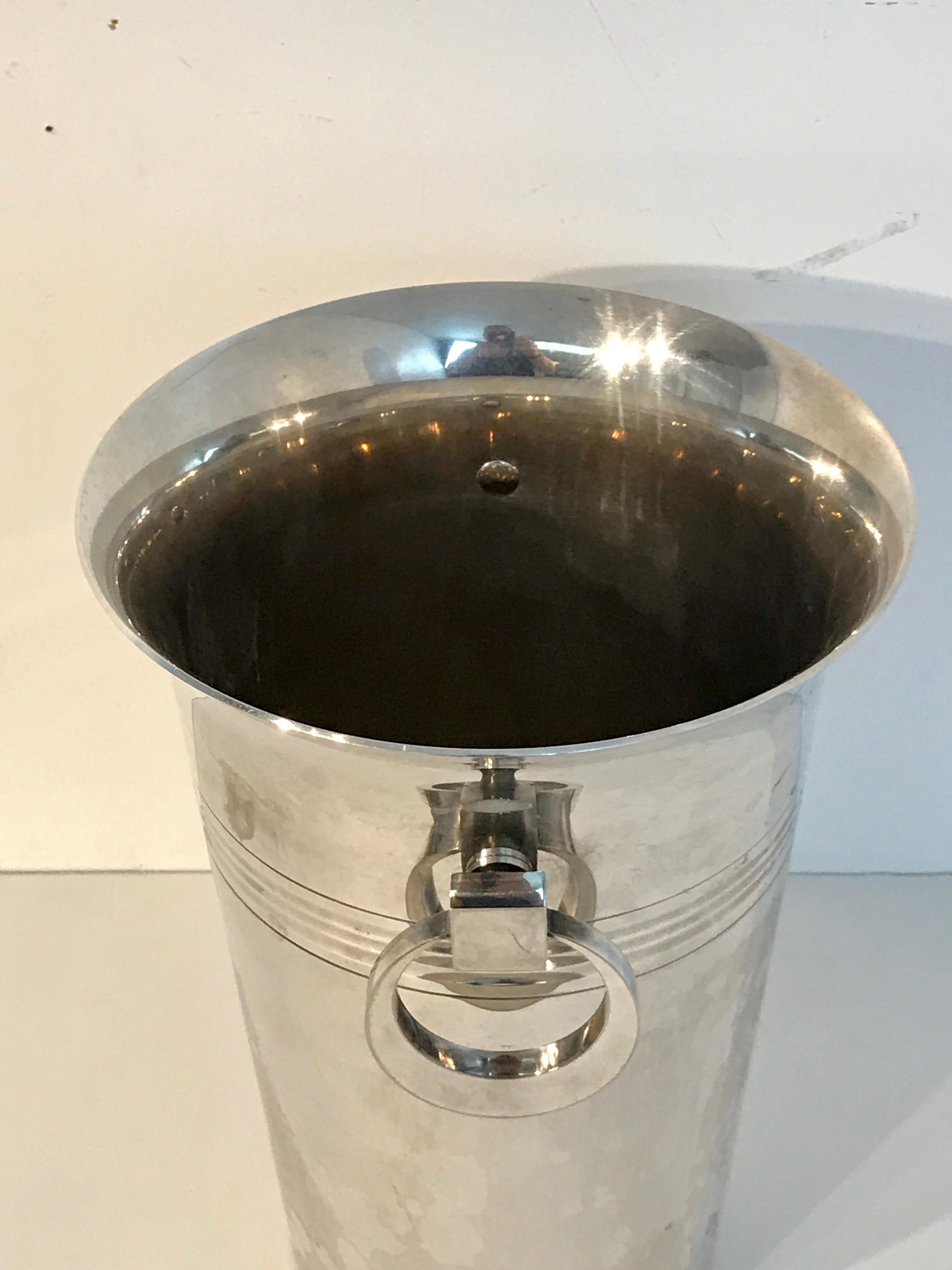 French Art Deco Silver Plated Champagne Bucket 1