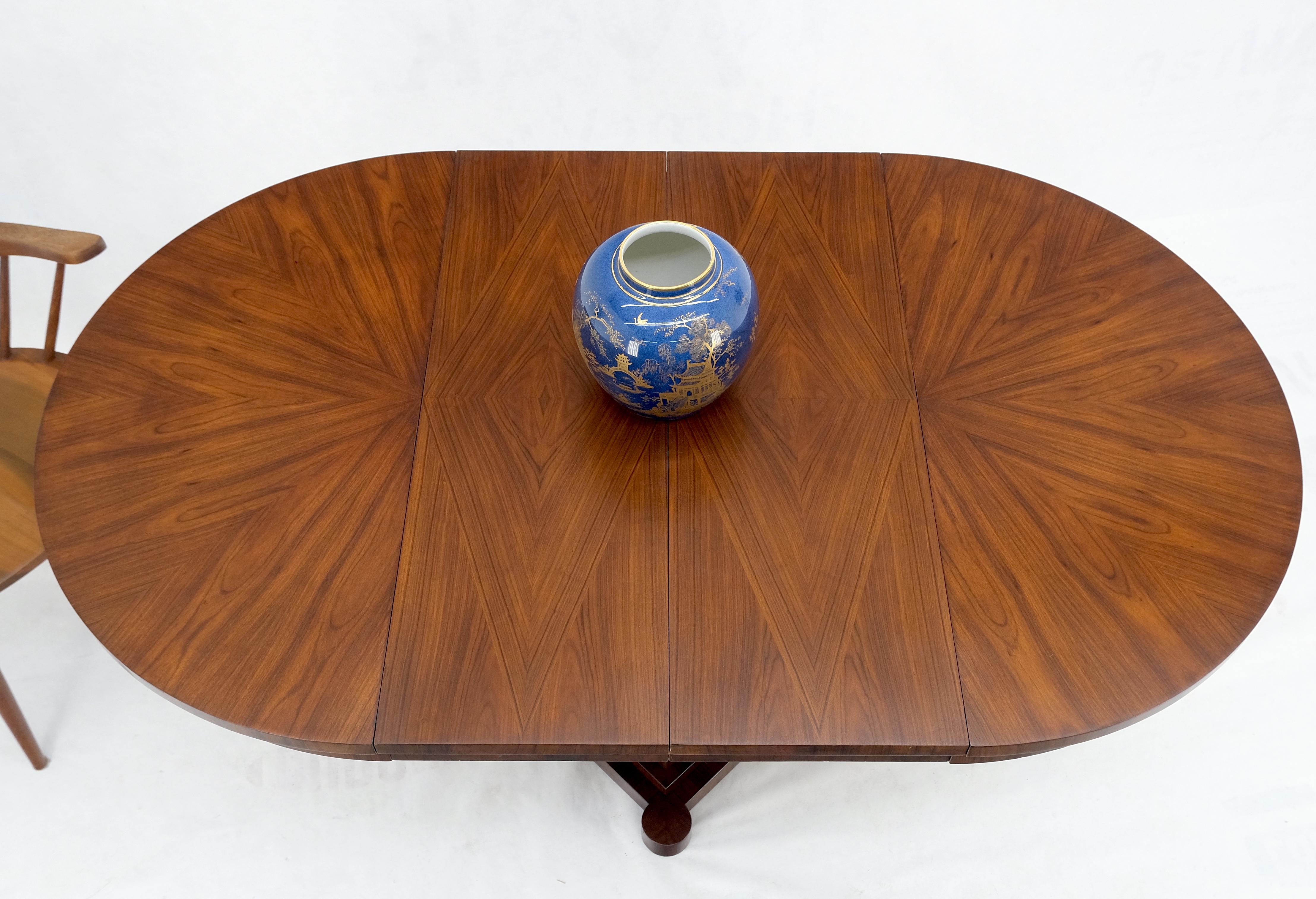 French Art Deco Single Pedestal Round Racetrack Compact Dining Table ...