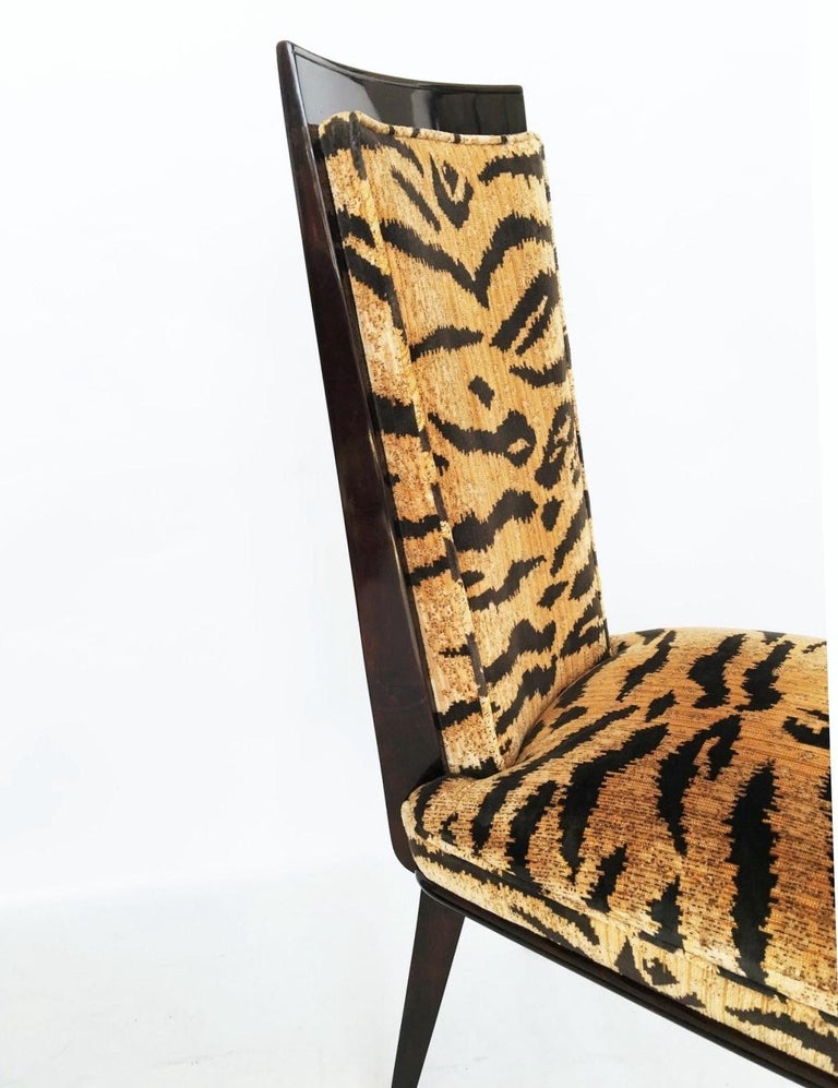 French Art Deco Six Leopard Print Dining Chairs at 1stDibs animal print dining chairs, tiger