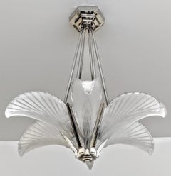 French Art Deco Feather Chandelier