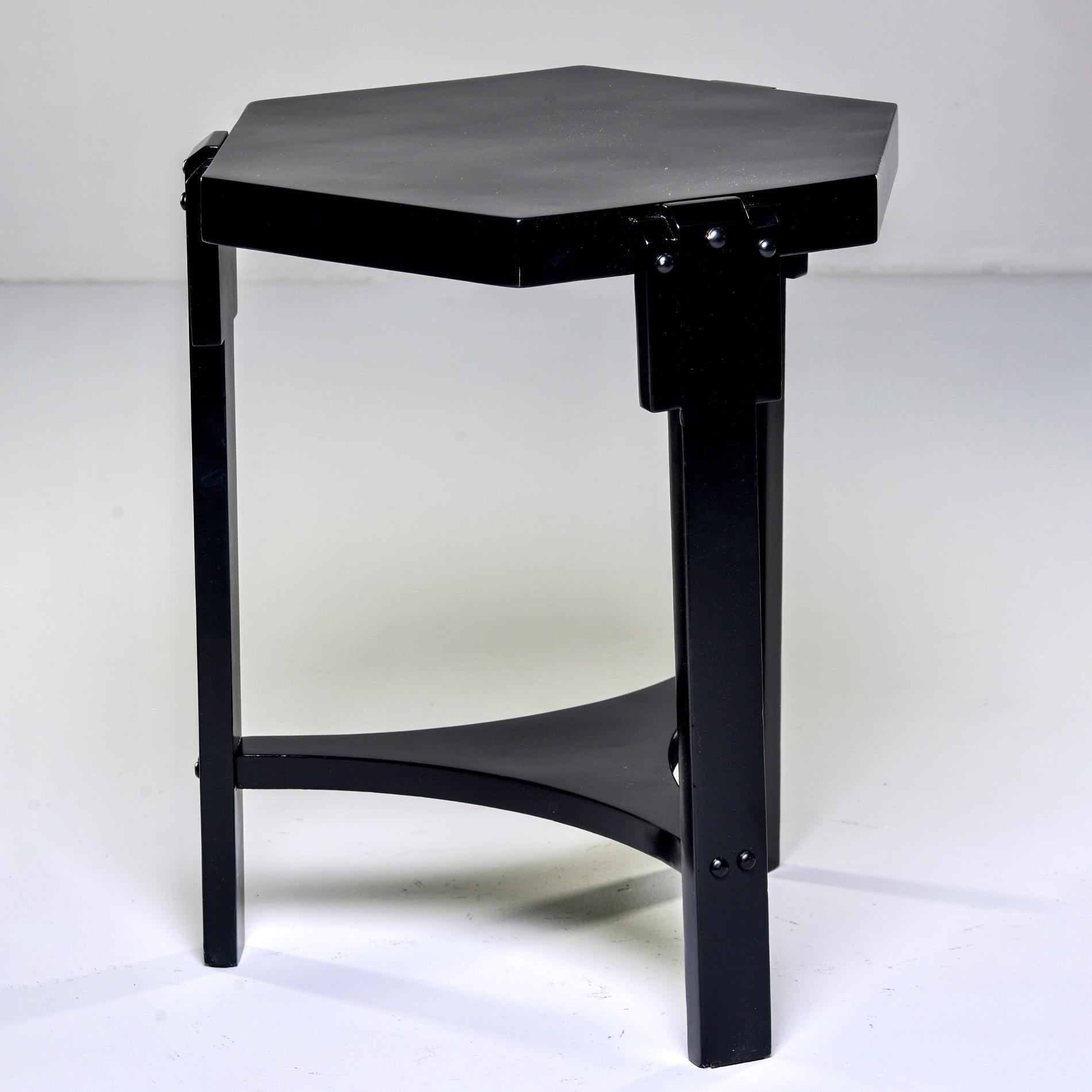 20th Century French Art Deco Six-Sided Ebonized Side Table