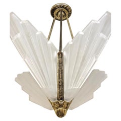 French Art Deco Skyscraper Chandelier by Sabino