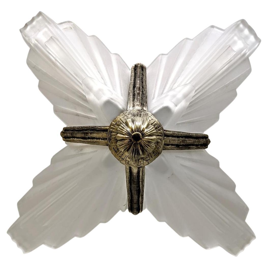 French Art Deco Skyscraper Chandelier by Sabino For Sale 1