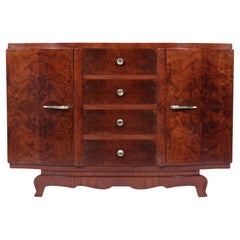 French Art Deco Small Sideboard in Walnut