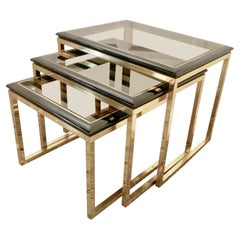 Kommode aus Rauchglas und Messing im Art déco-Stil