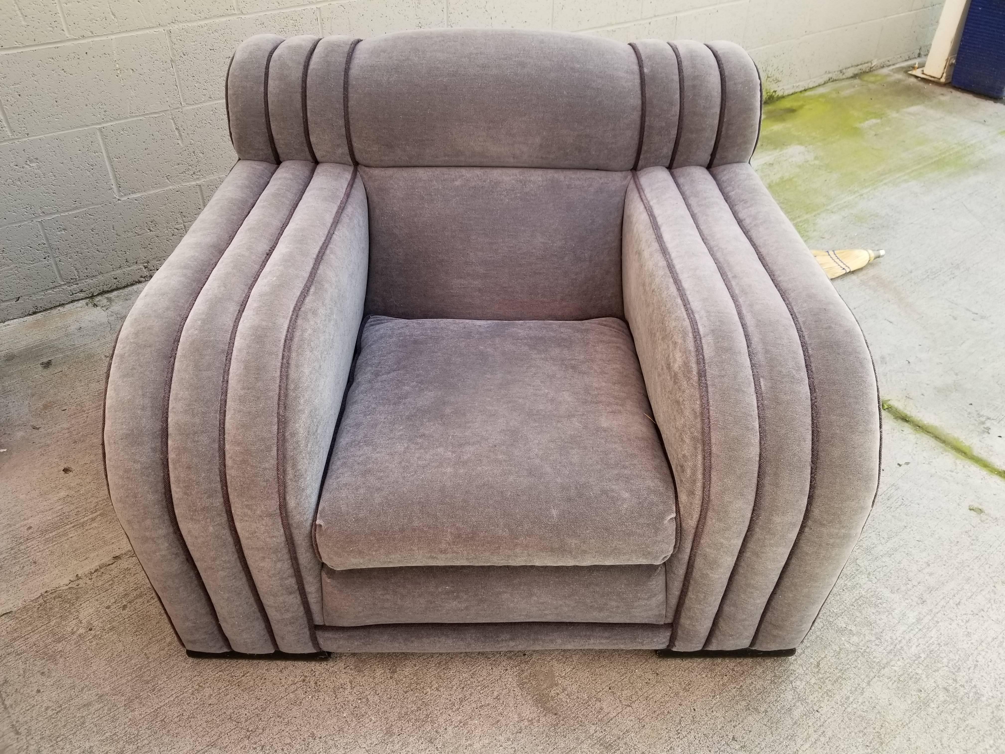 French Art Deco Sofa and Club Chair Set 3