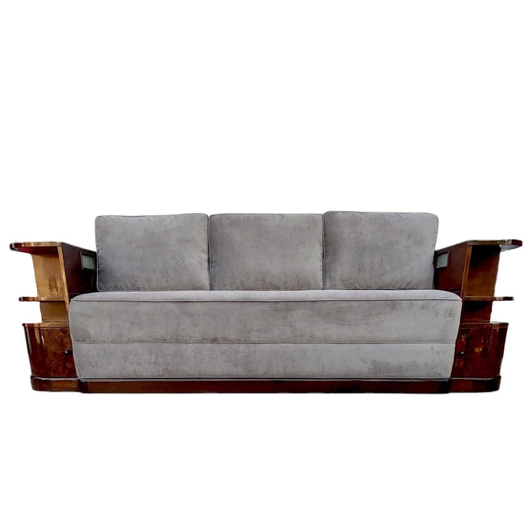 French Art Deco Sofa 1920s with Ligth  For Sale 5