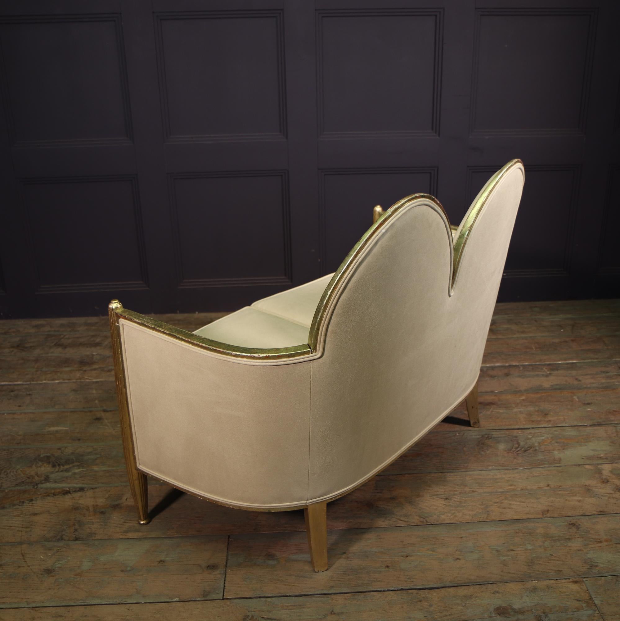 French Art Deco Sofa in Parcel Gilt Wood For Sale 5