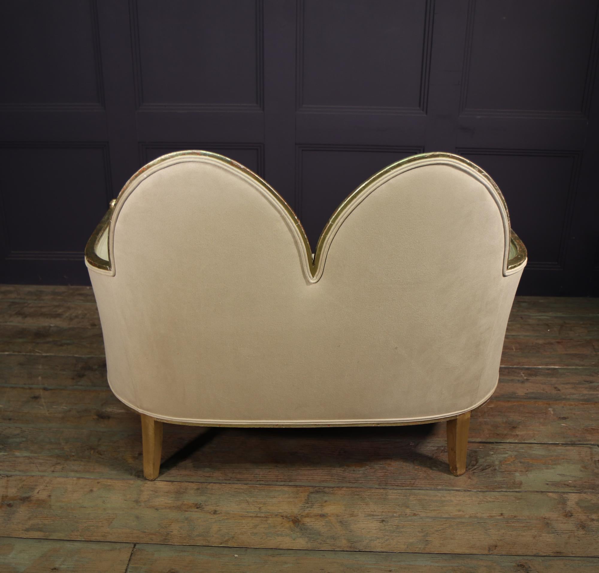 French Art Deco Sofa in Parcel Gilt Wood For Sale 4