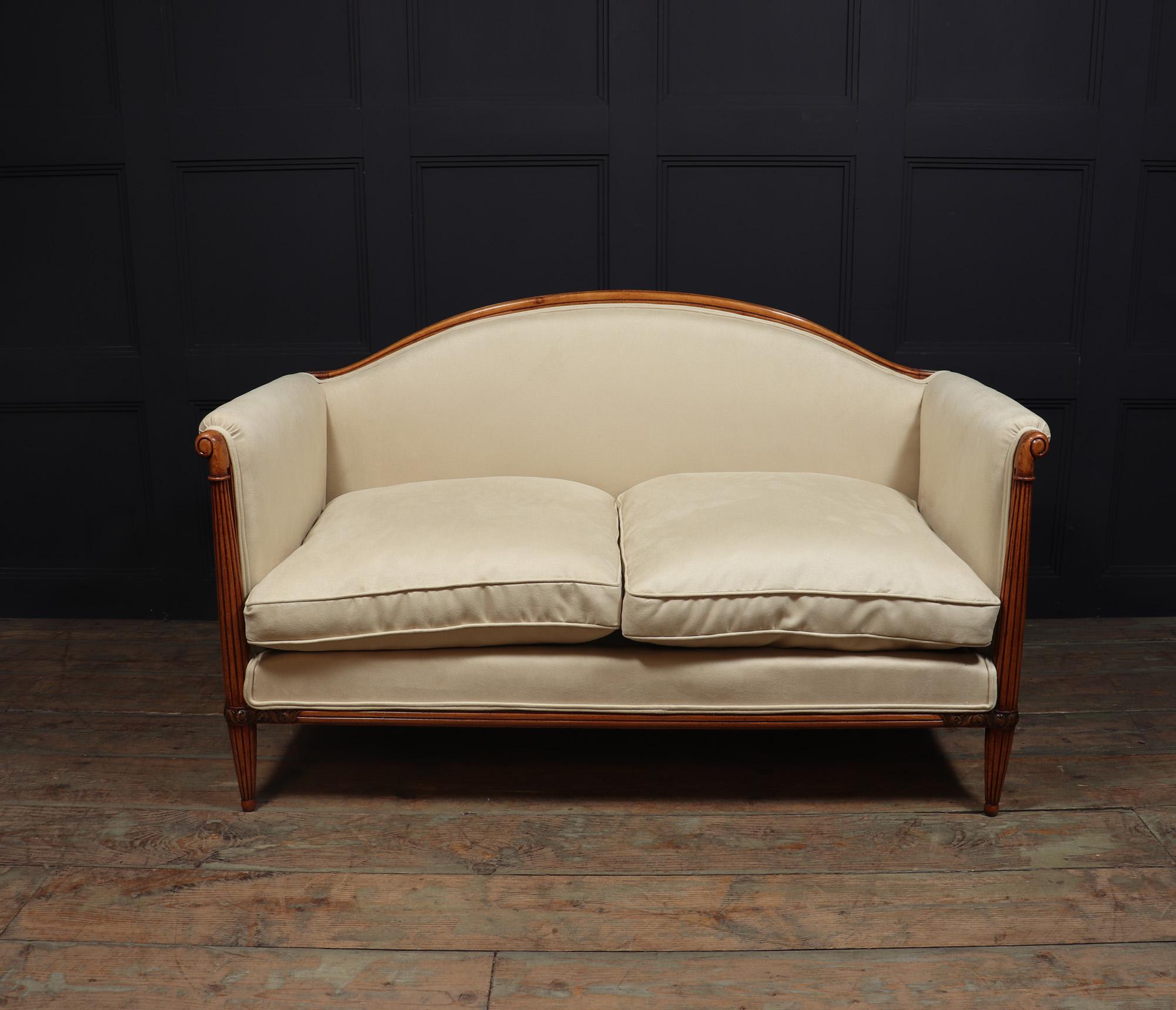 Wood French Art Deco Sofa in the Manner of Maurice Dufrene