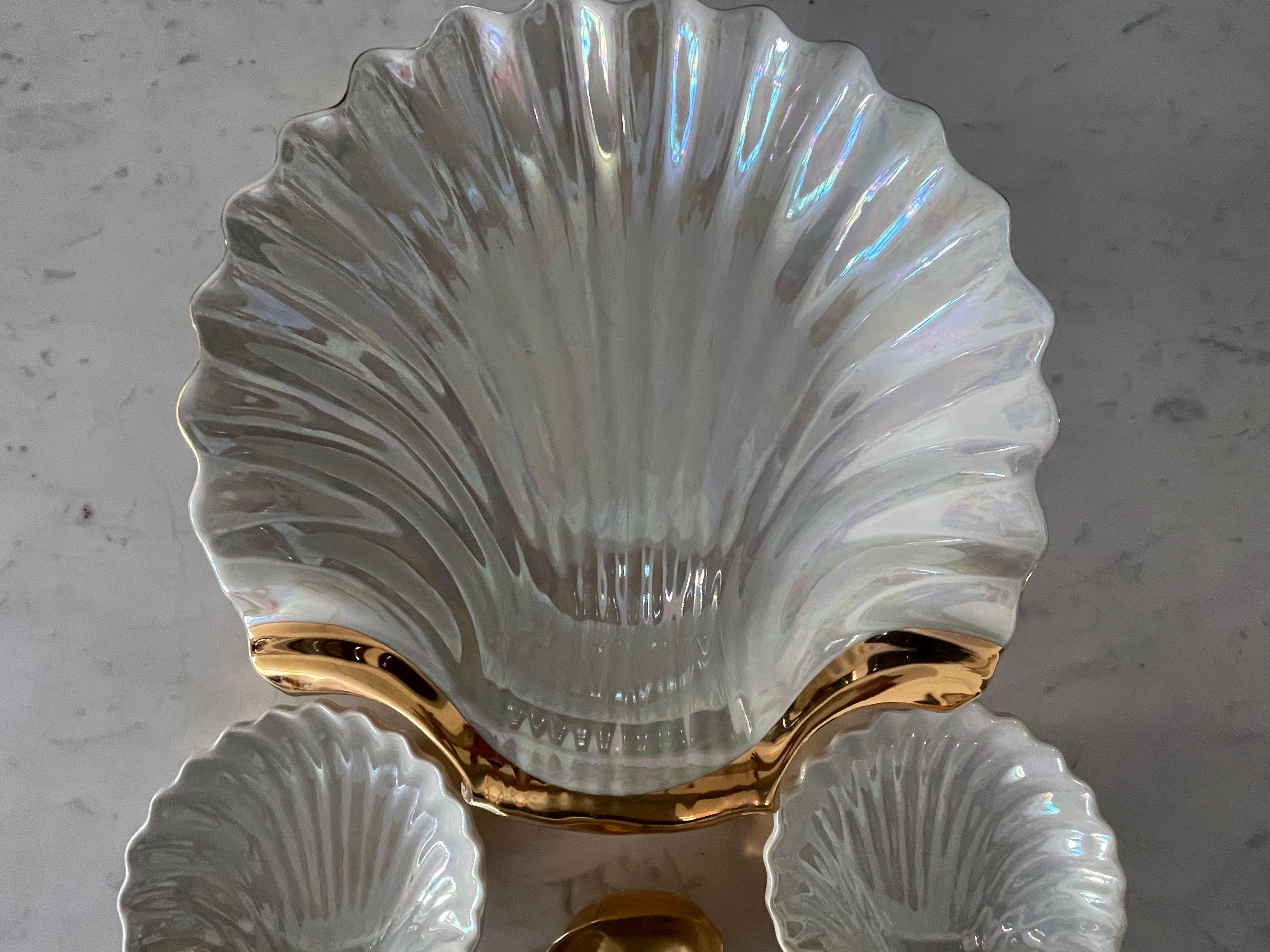French Art Deco Porcelain Shell Serveware Set 8