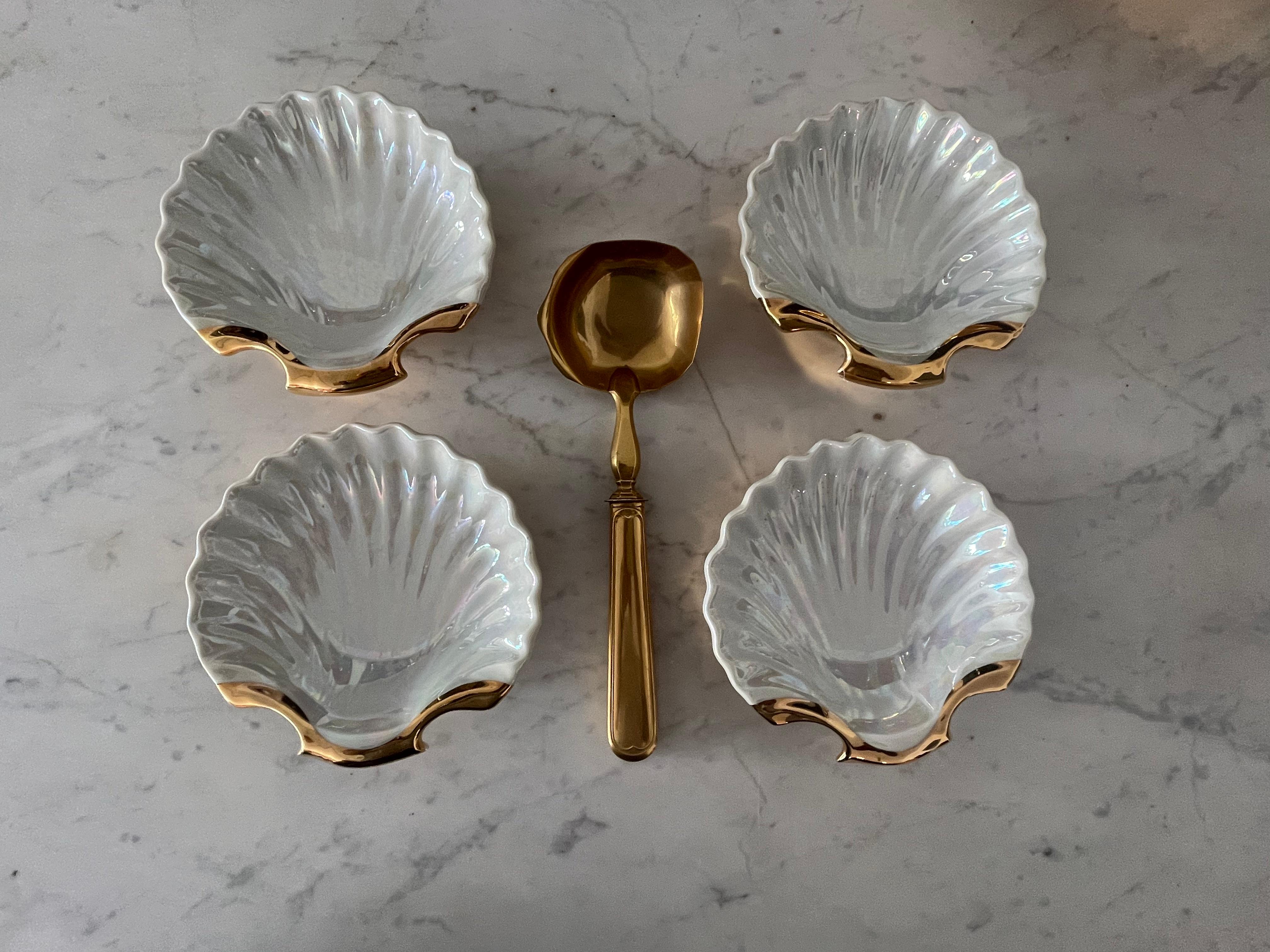 French Art Deco Porcelain Shell Serveware Set 9