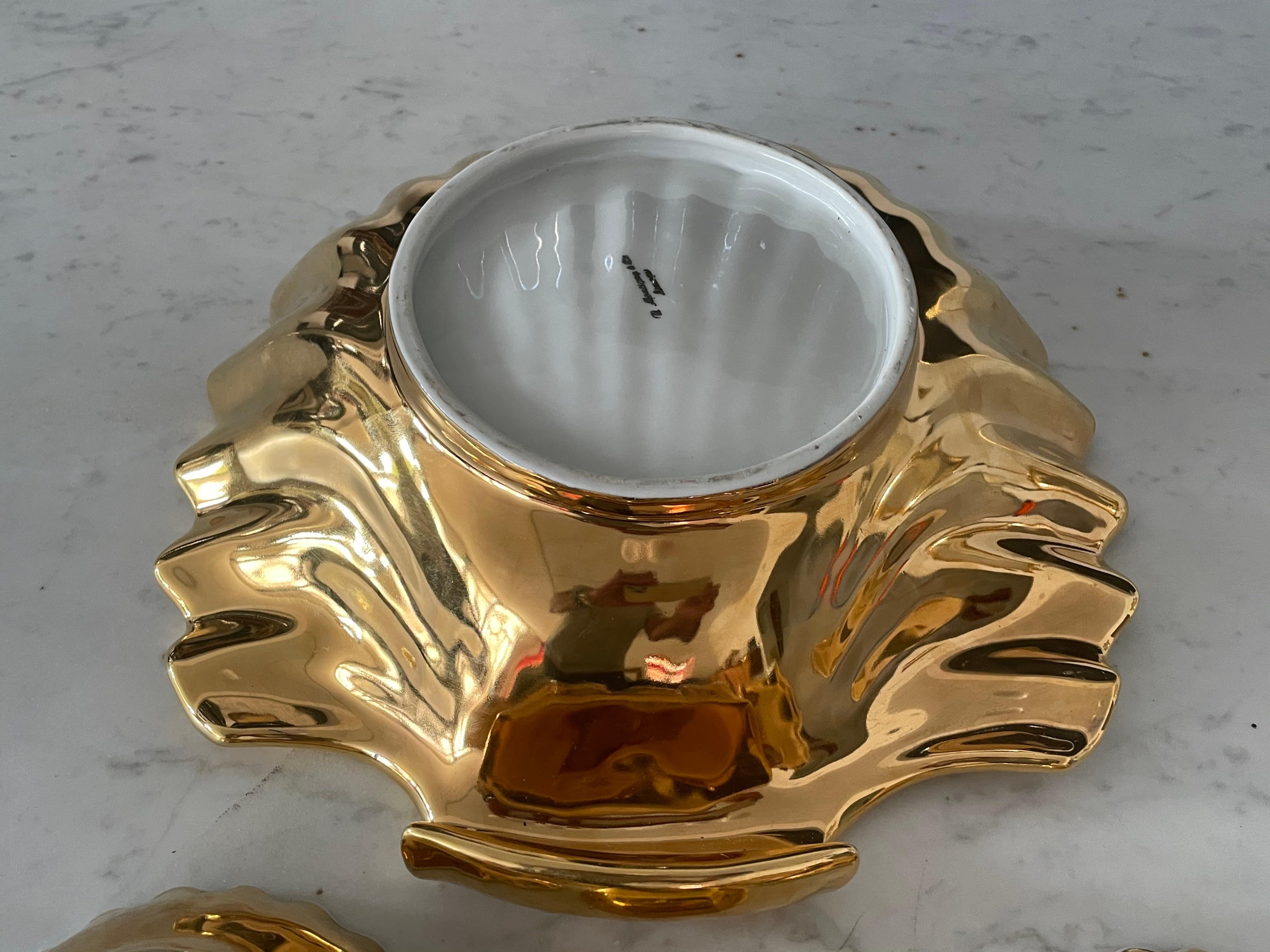 French Art Deco Porcelain Shell Serveware Set  12
