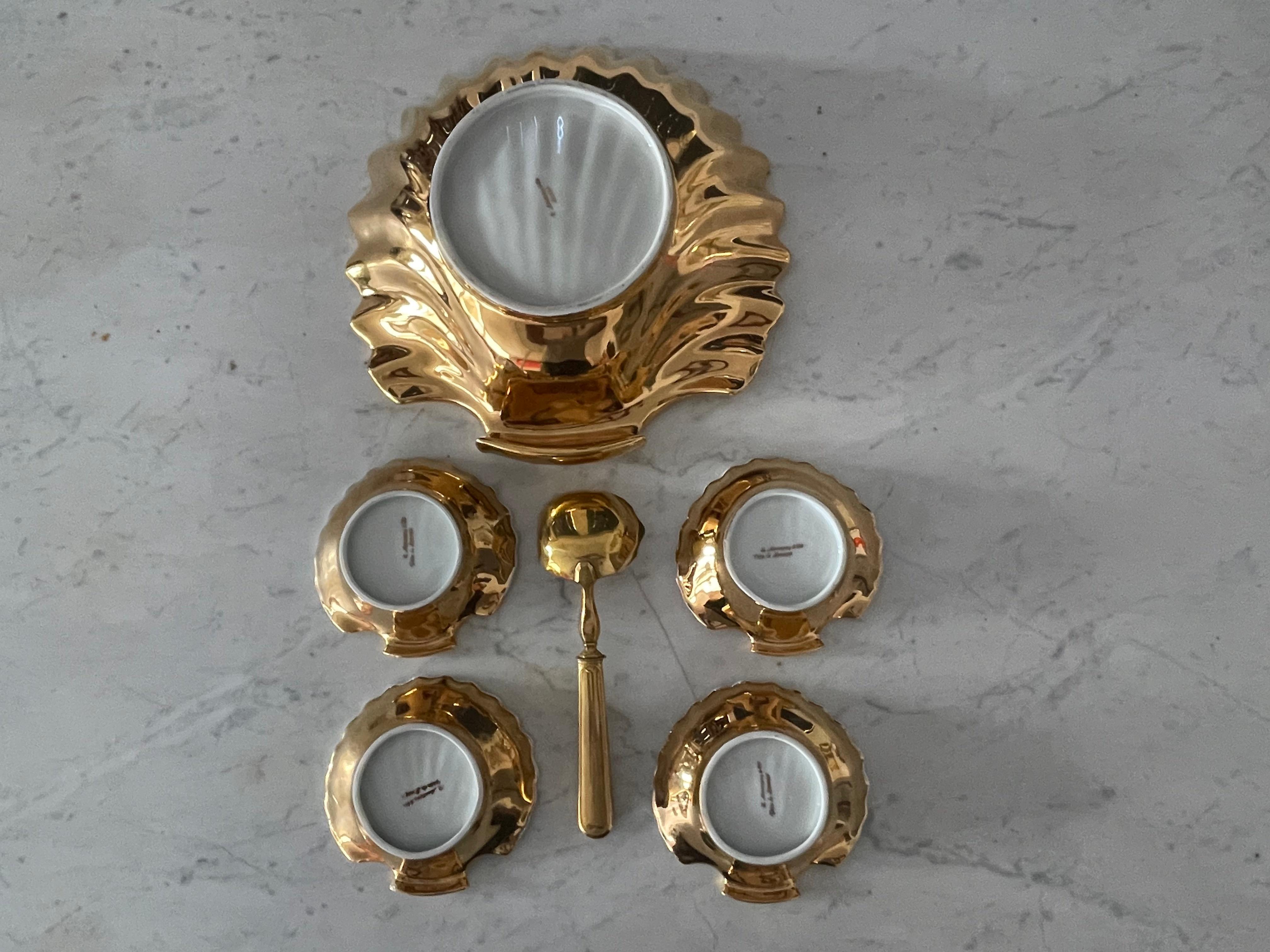 French Art Deco Porcelain Shell Serveware Set  14
