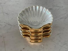 French Art Deco Porcelain Shell Serveware Set