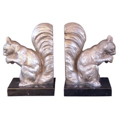 French Art Deco Squirrel Bookends