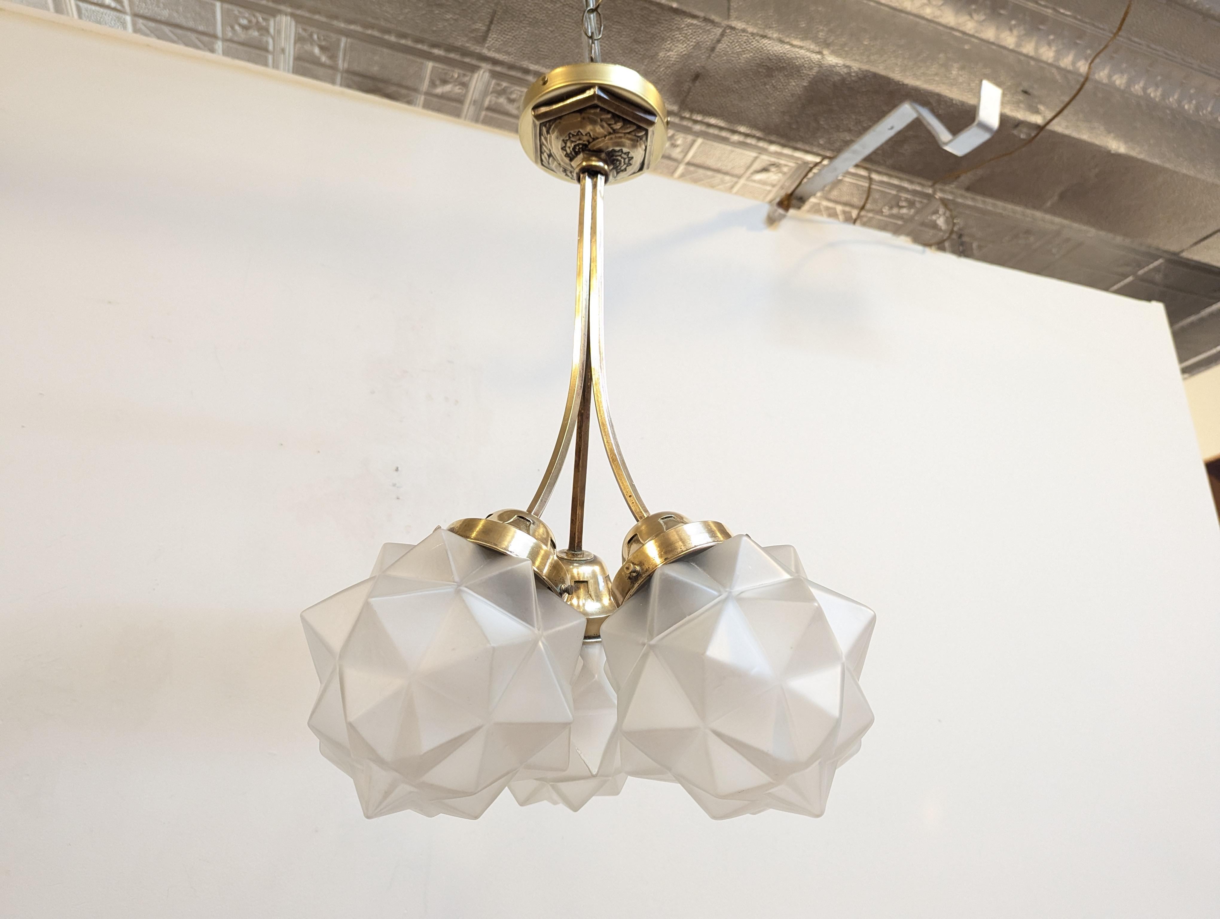 French Art Deco Star Chandelier For Sale 5