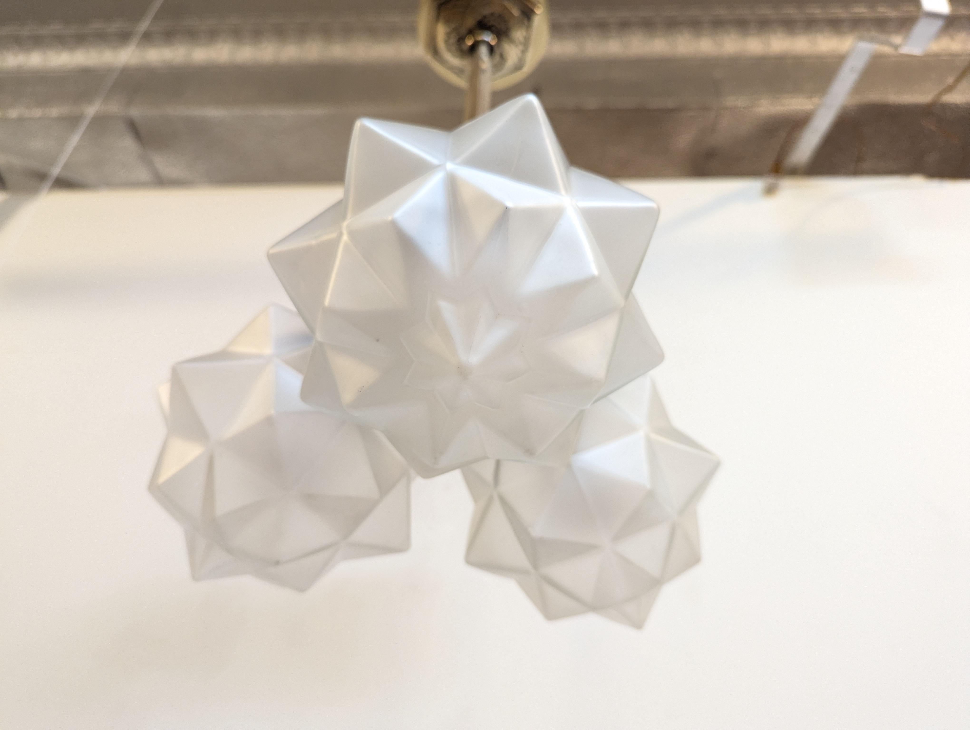 Brass French Art Deco Star Chandelier For Sale