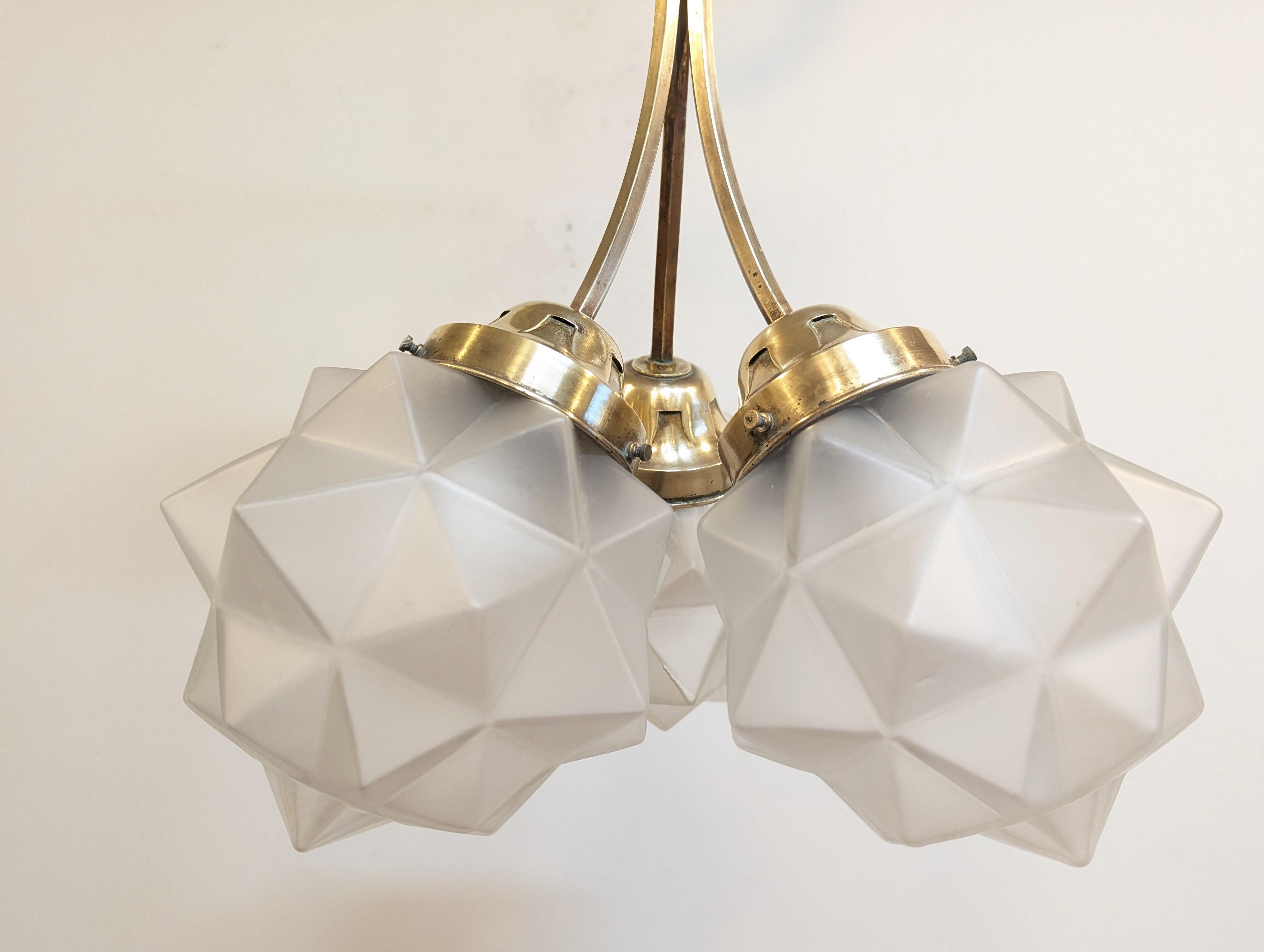 French Art Deco Star Chandelier For Sale 1