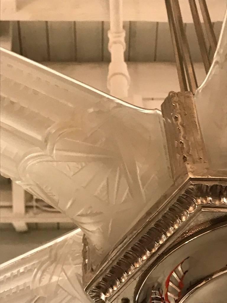 Lampadario a stella Art Deco francese in vendita 5
