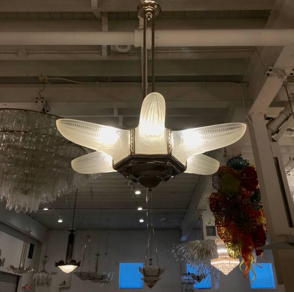 Lampadario a stella Art Deco francese in vendita 9