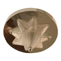 French Art Deco Starburst Flush Mount Chandelier by Genet Et Michon