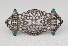 French Art Deco Sterling Paste Brooch