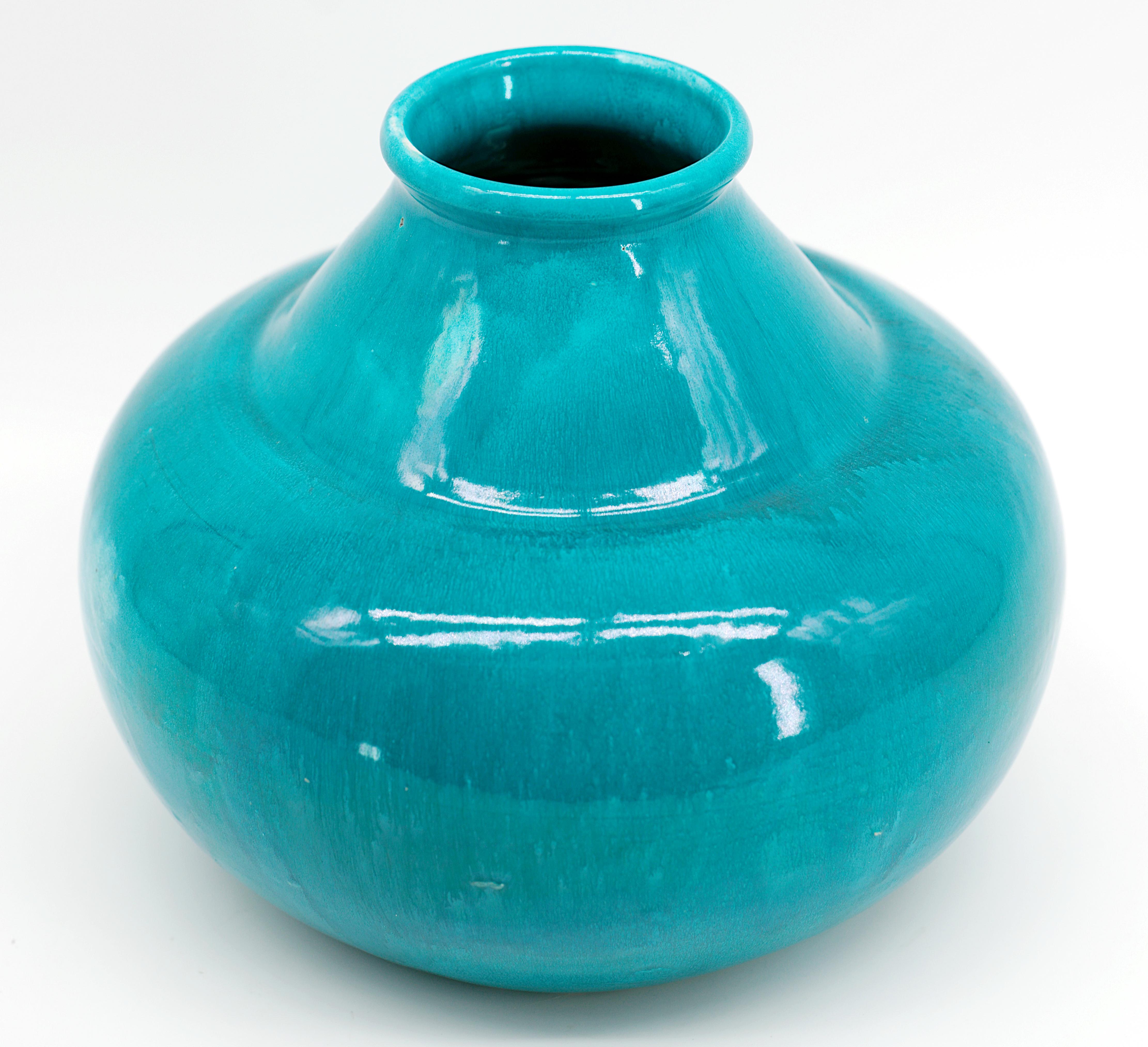 Französische Art-Déco-Vase aus Steinzeug von CAB, 1930er Jahre im Zustand „Gut“ im Angebot in Saint-Amans-des-Cots, FR