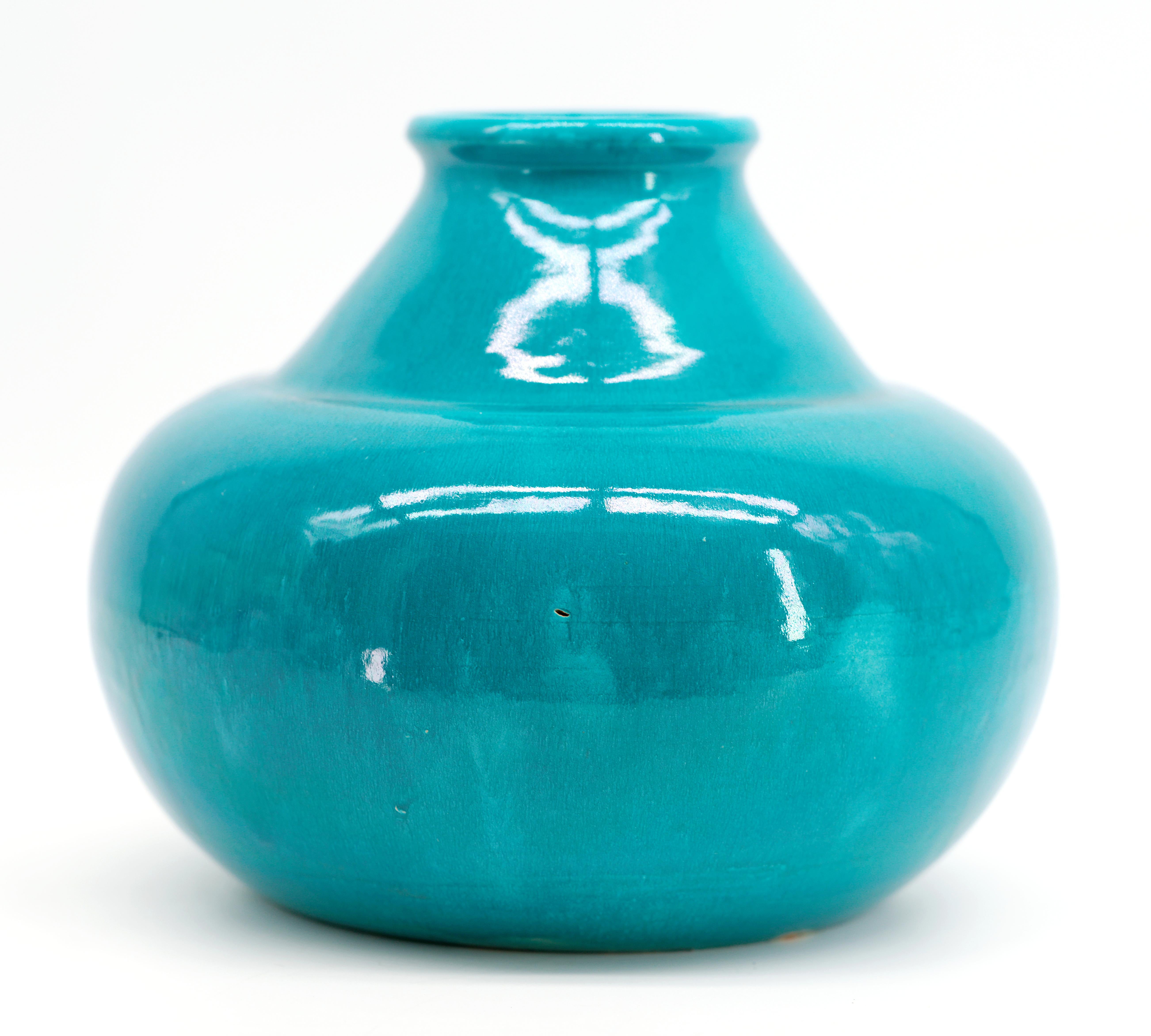 Französische Art-Déco-Vase aus Steinzeug von CAB, 1930er Jahre (Mitte des 20. Jahrhunderts) im Angebot
