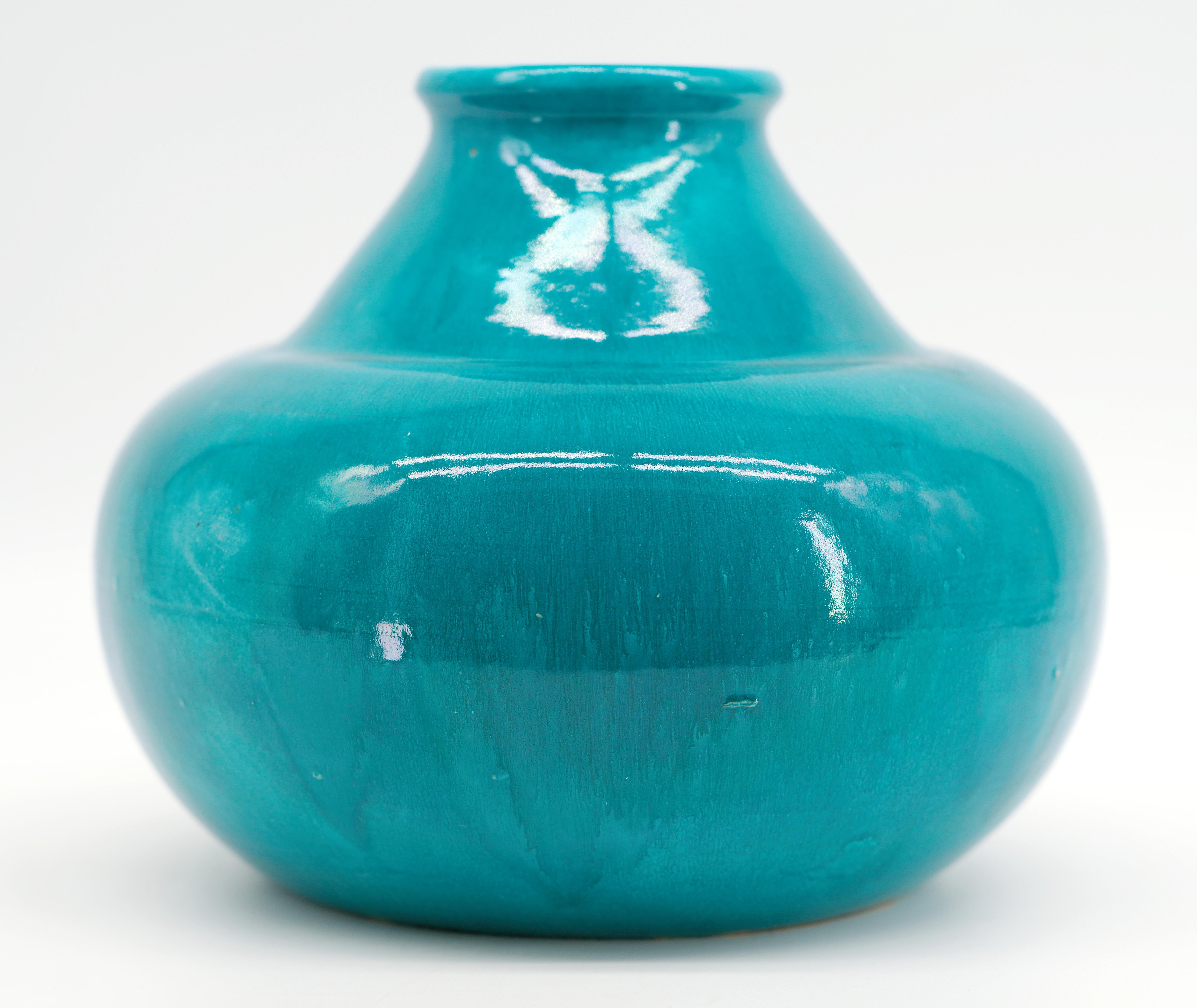 Französische Art-Déco-Vase aus Steinzeug von CAB, 1930er Jahre (Steingut) im Angebot