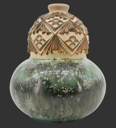 French Art Deco Stoneware Vase by Joseph Mougin, Nancy, 1920