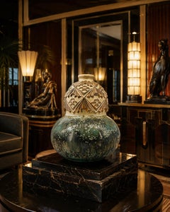 Vase en grès émaillé « Crystalline » de style Art déco, signé Joseph Mougin, Nancy, 1920