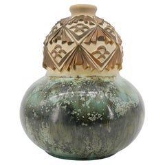 French Art Deco Stoneware Vase by Joseph Mougin, Nancy, 1920
