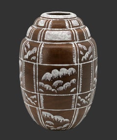 French Art Deco stoneware vasese by Louis LAURAIN for Agès, France, 1920s.