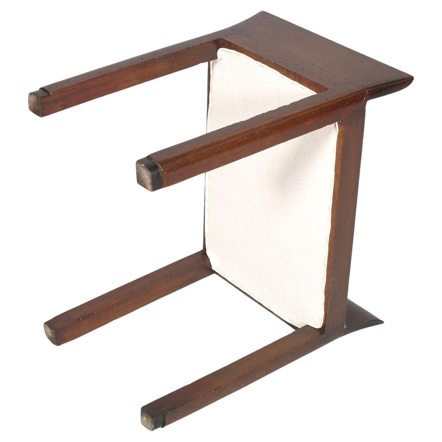 20th Century French Art Deco Stool in Walnut, by Dominique , Andre Domin & Marcel Genevriere For Sale