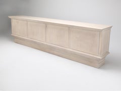 French Art Deco Store Counter, Kitchen Island Limed Finish with Painted Interior