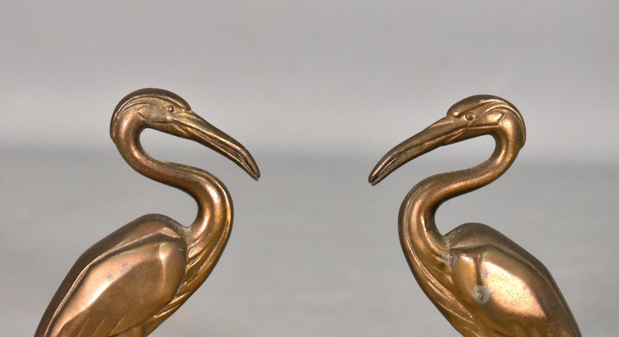 French Art Deco Stork Bookends In Good Condition In SAINTE-COLOMBE, FR