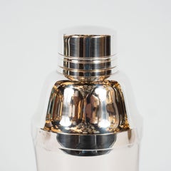 French Art Deco Streamlined Silver Plate Martini/ Cocktail Shaker