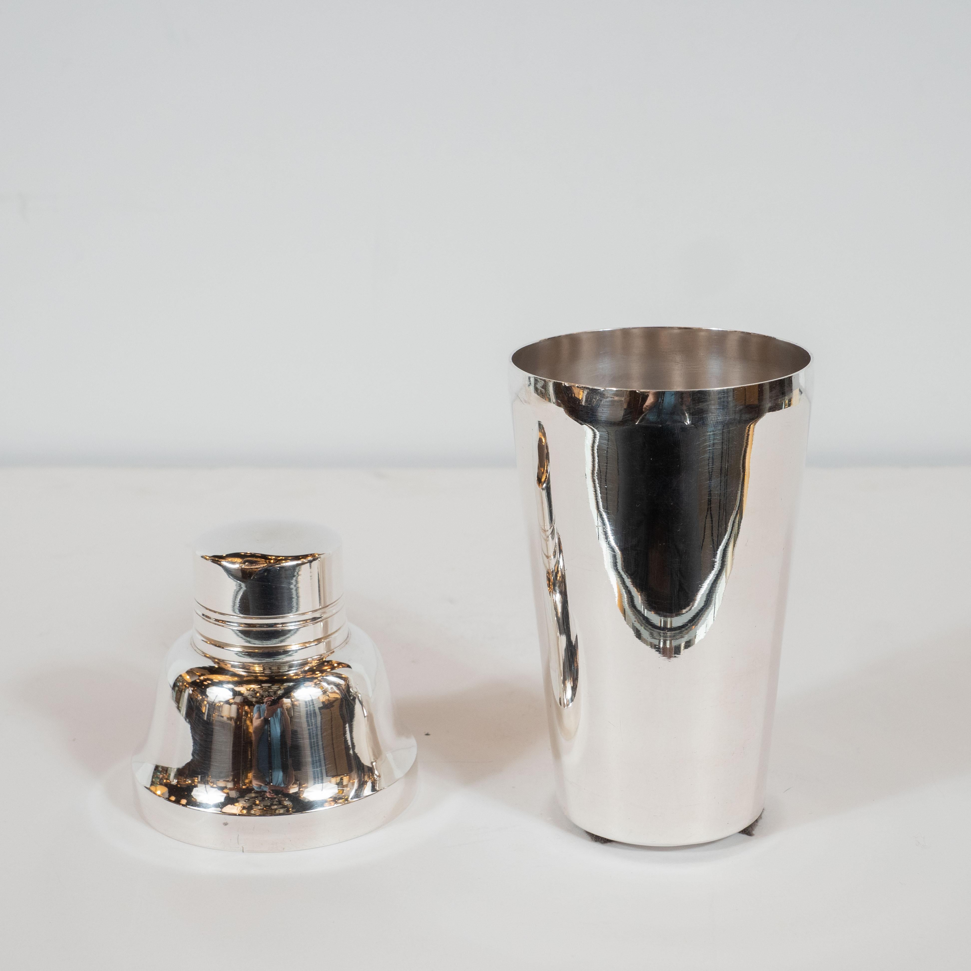 French Art Deco Streamlined Silver Plate Martini/ Cocktail Shaker 2