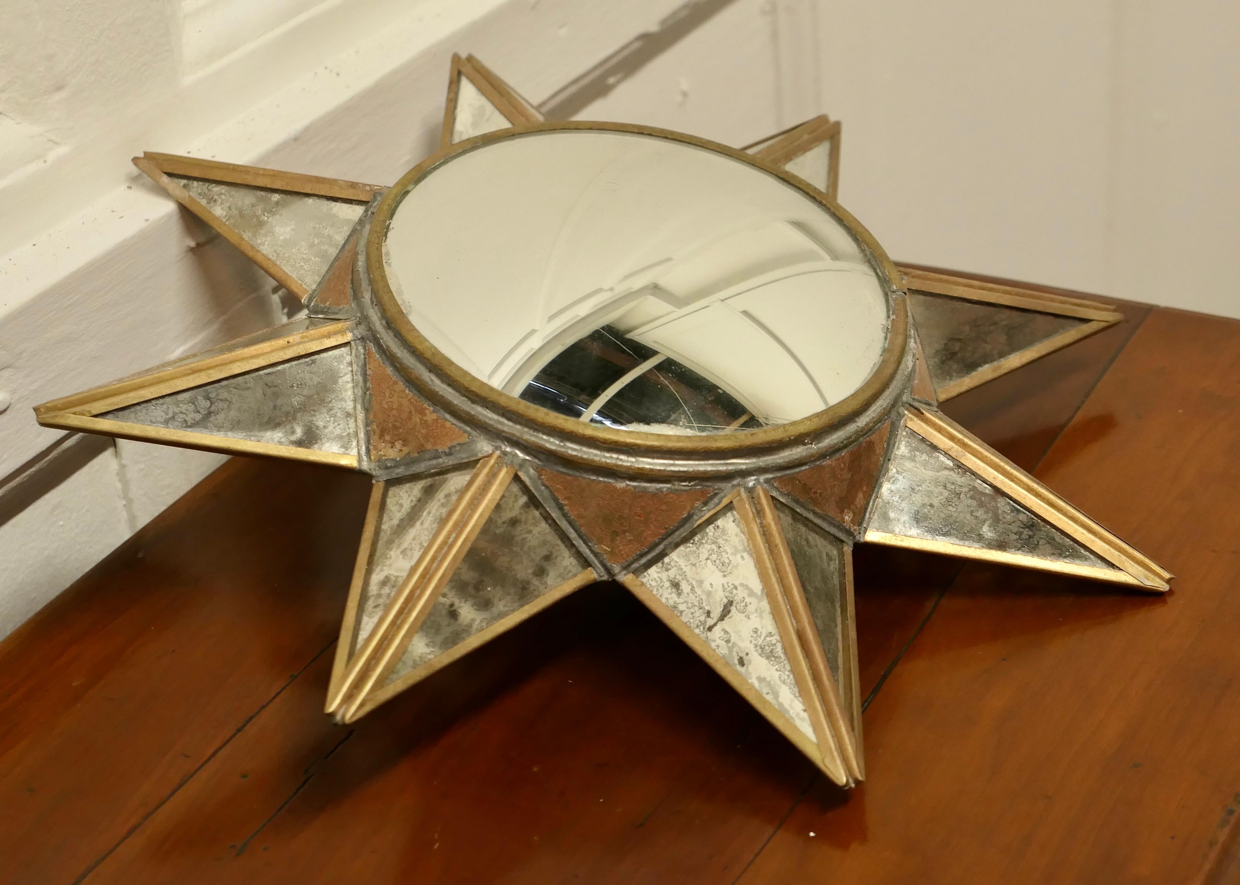 French Art Deco Style 3D Starburst Mirror For Sale 1