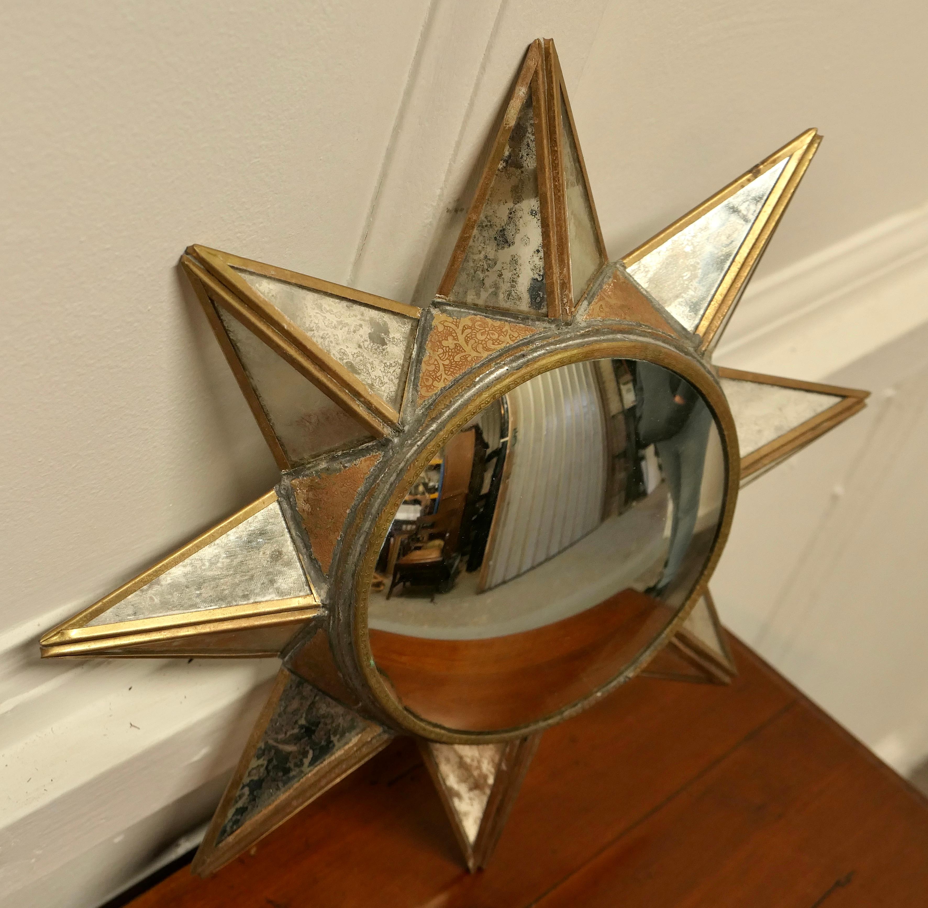 French Art Deco Style 3D Starburst Mirror For Sale 2