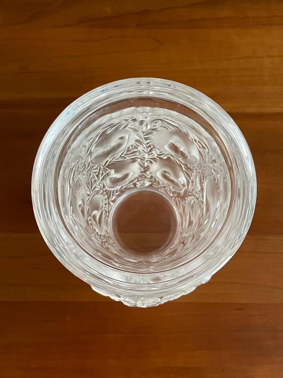 French Art Deco Style Bagatelle Crystal Vase by Lalique 1