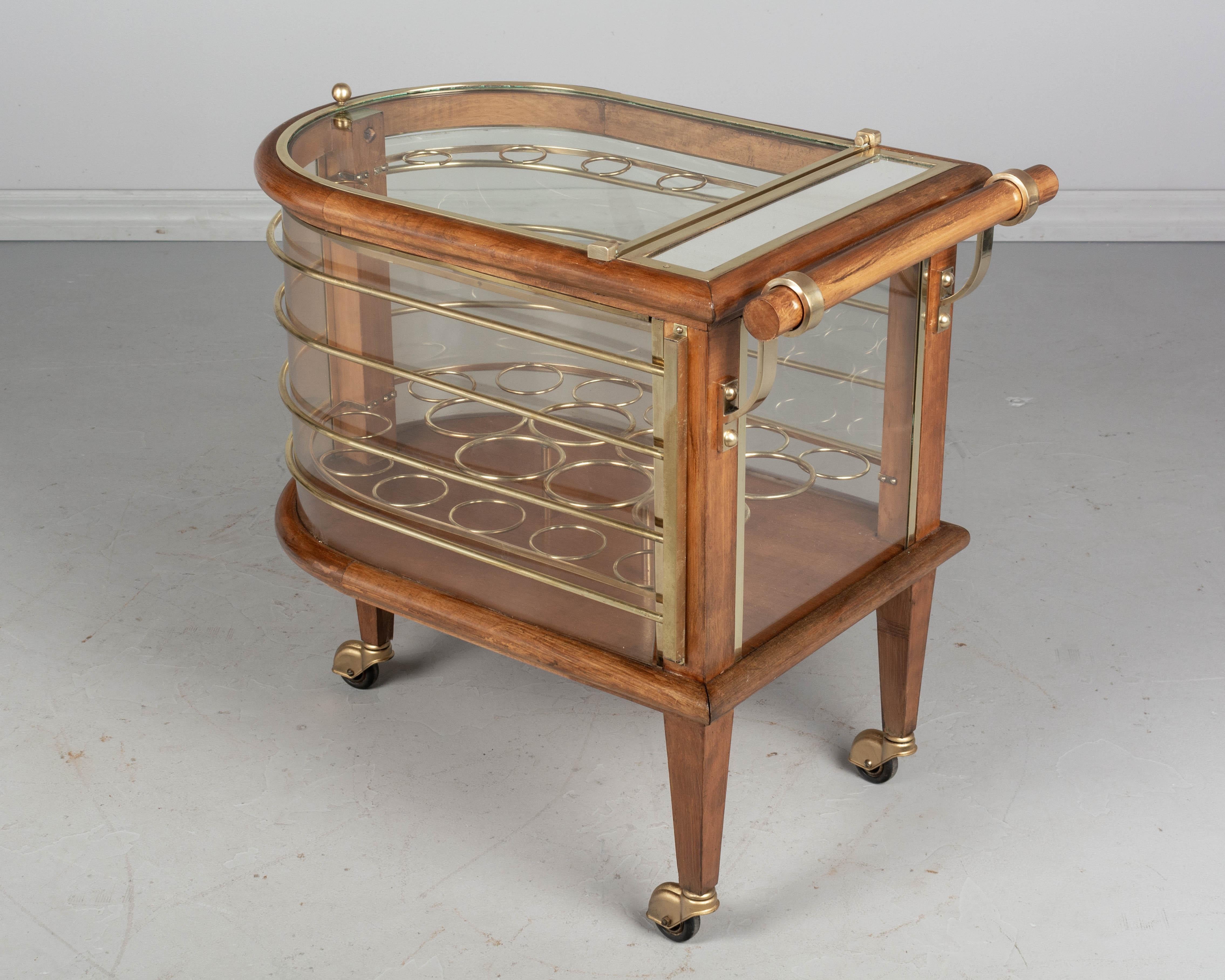 French Art Deco Style Bar Cart, or Cocktail Trolley by Louis Sognot 1