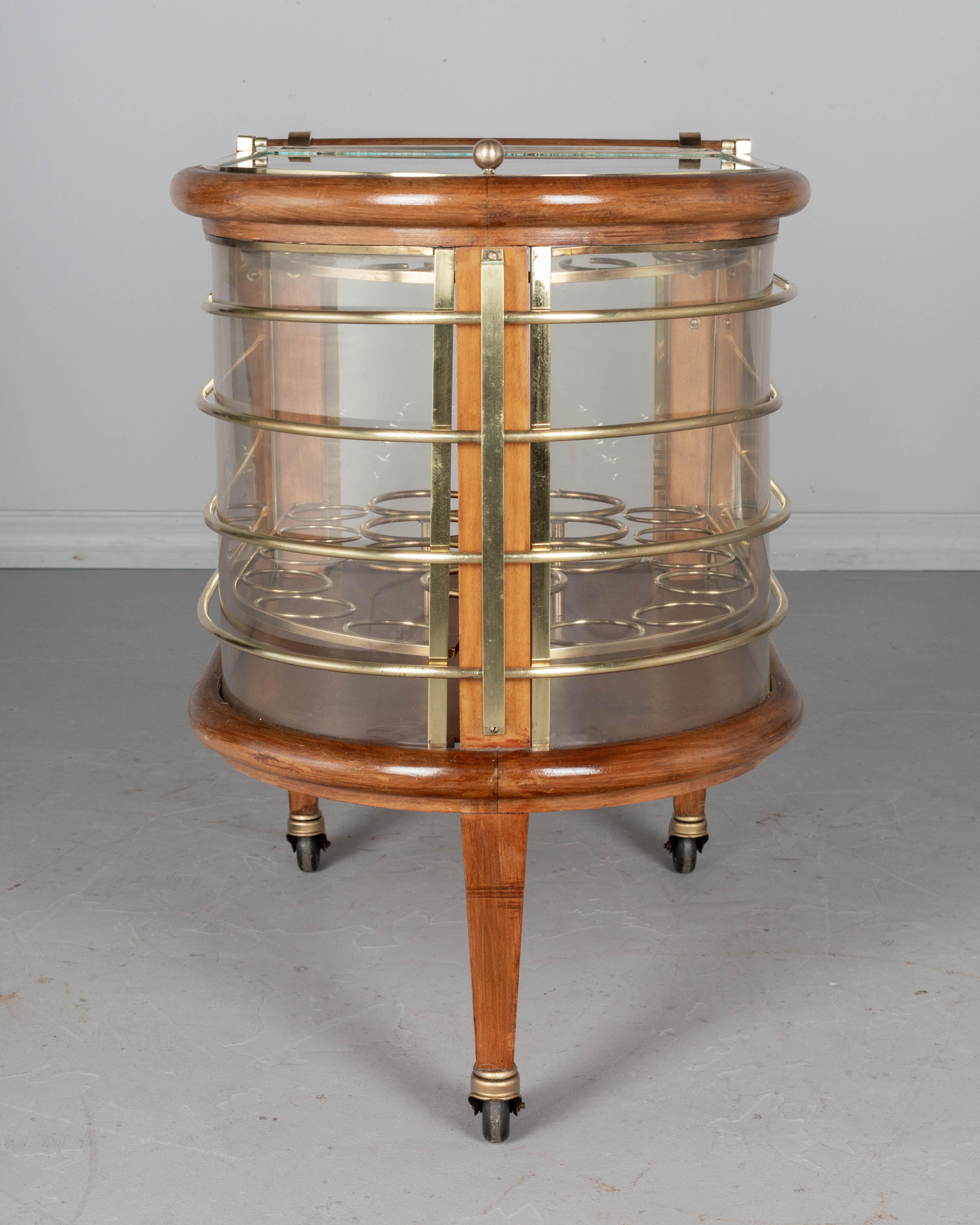 Mid-Century Modern French Art Deco Style Bar Cart, or Cocktail Trolley by Louis Sognot