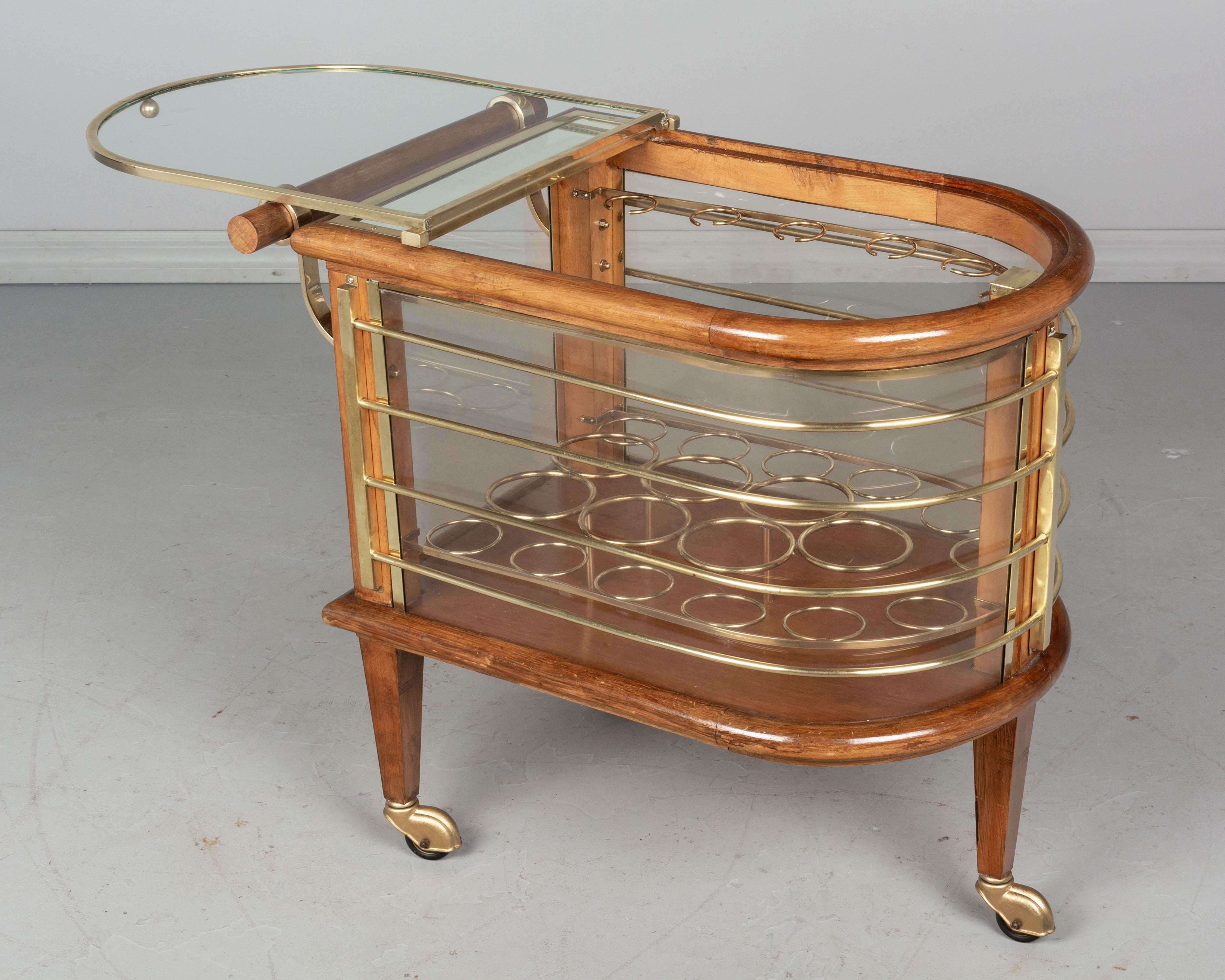 20th Century French Art Deco Style Bar Cart, or Cocktail Trolley by Louis Sognot