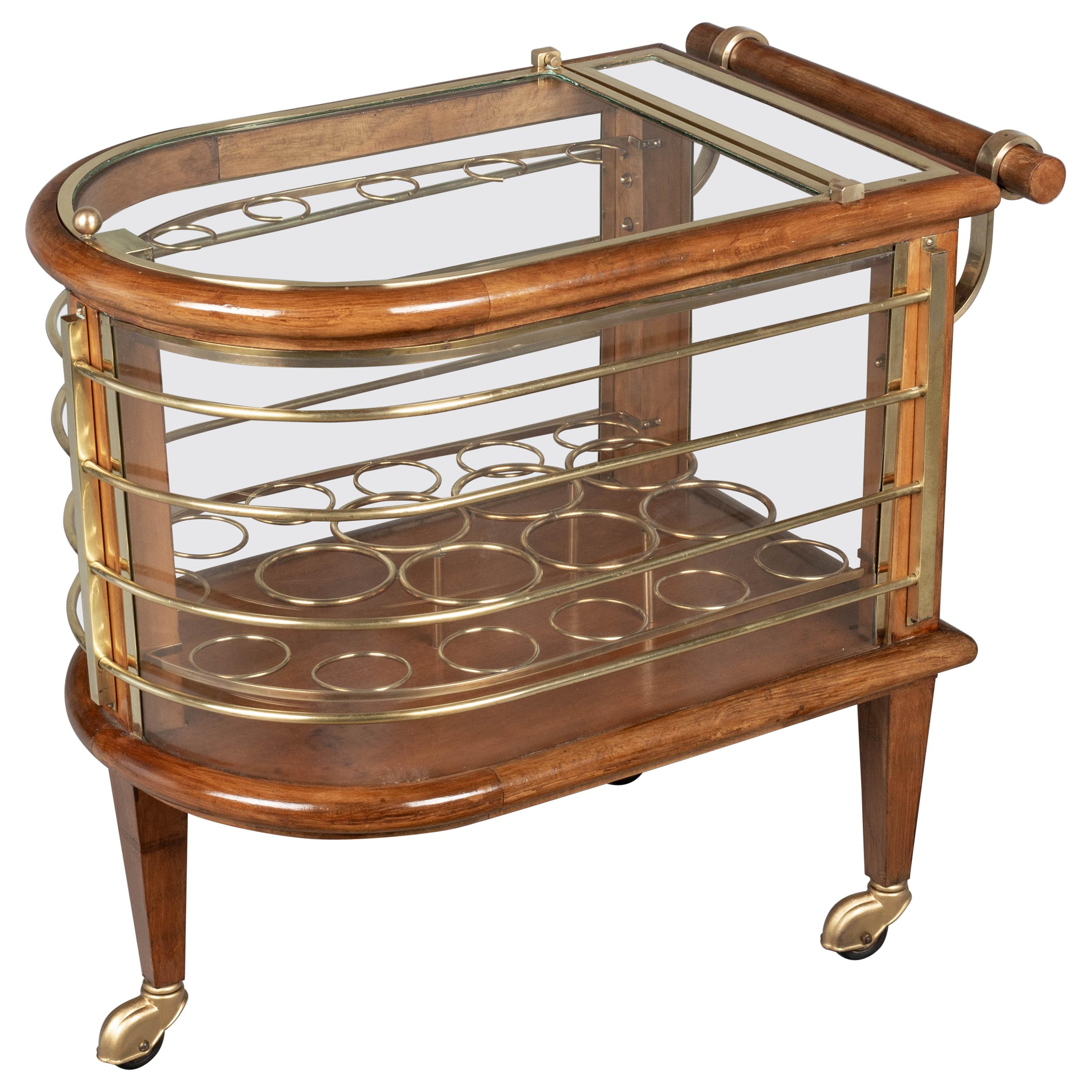 French Art Deco Style Bar Cart, or Cocktail Trolley by Louis Sognot