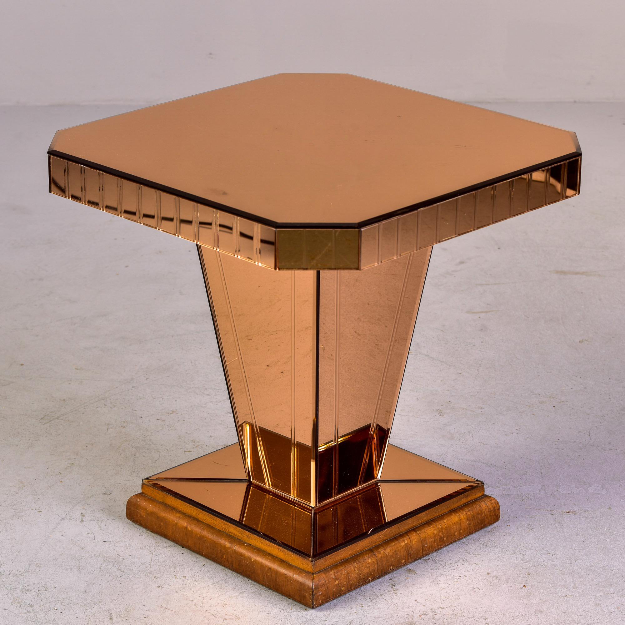 French Art Deco Style Bronze Mirrored Console or Side Table 8